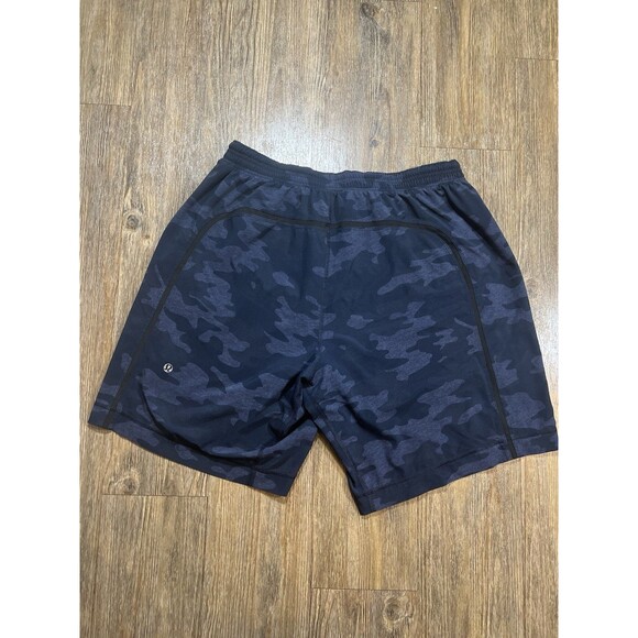 Lululemon Shorts Mens M Blue Pace Breaker Camo 9” Gym Running Performance - Picture 1 of 6